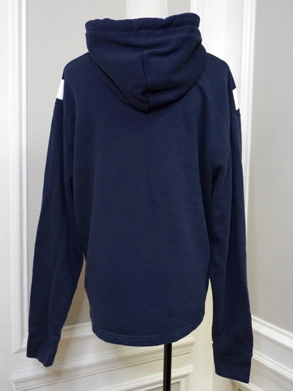 TORY BURCH FRENCH TERRY CHEVRON HOODIE, Size S